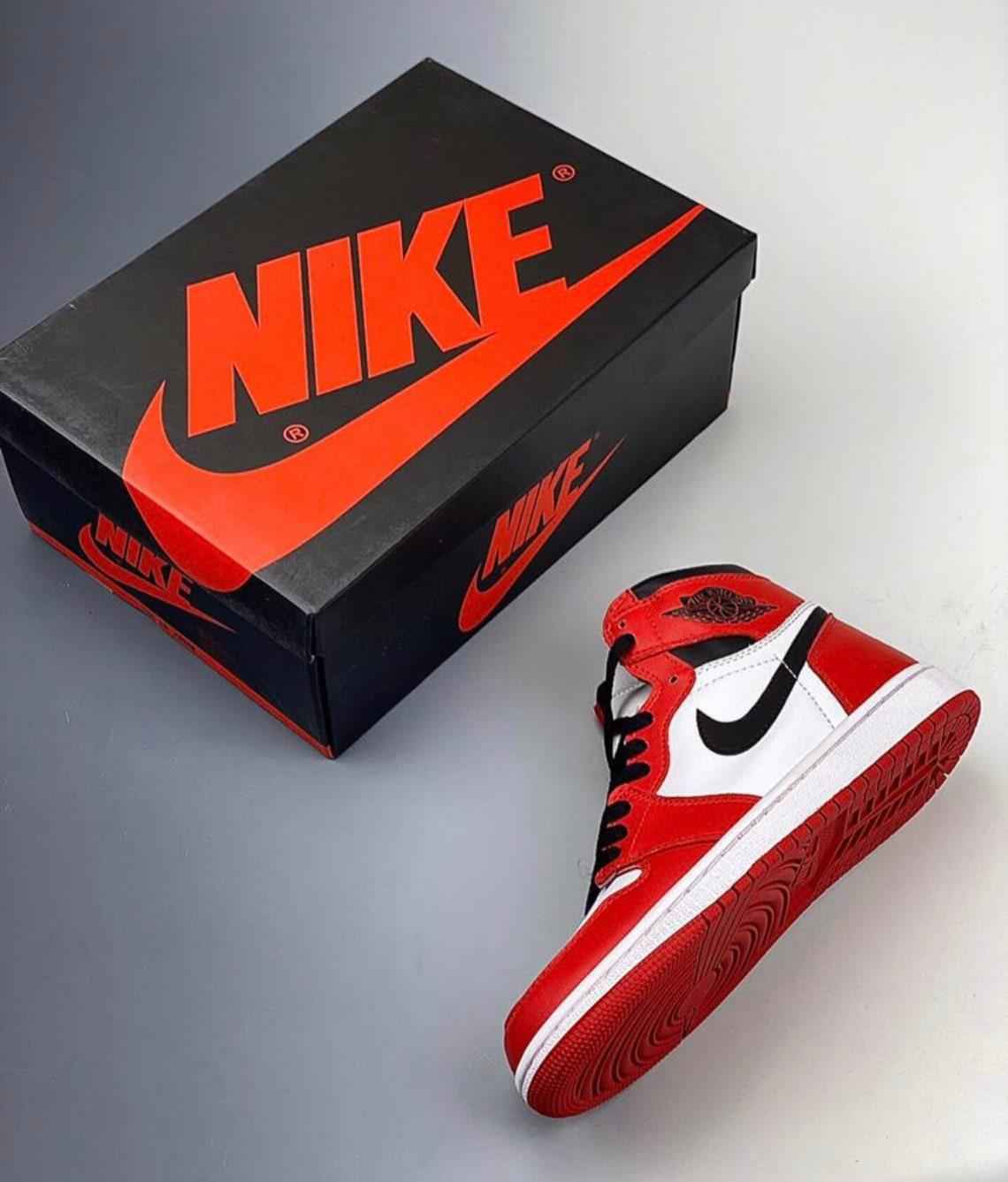 Custom RED Black White Jordan 1 CHICAGO Sneakerhypes SneakerNational