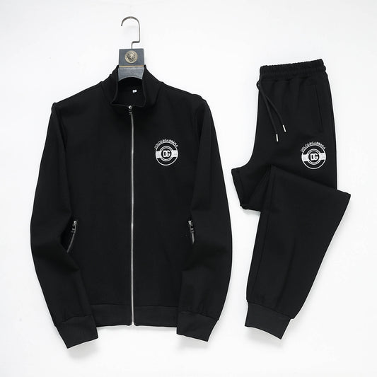 Dolce & Gabbana Circular DG Crest Logo Technical Jersey Tracksuit Black CUSTOM