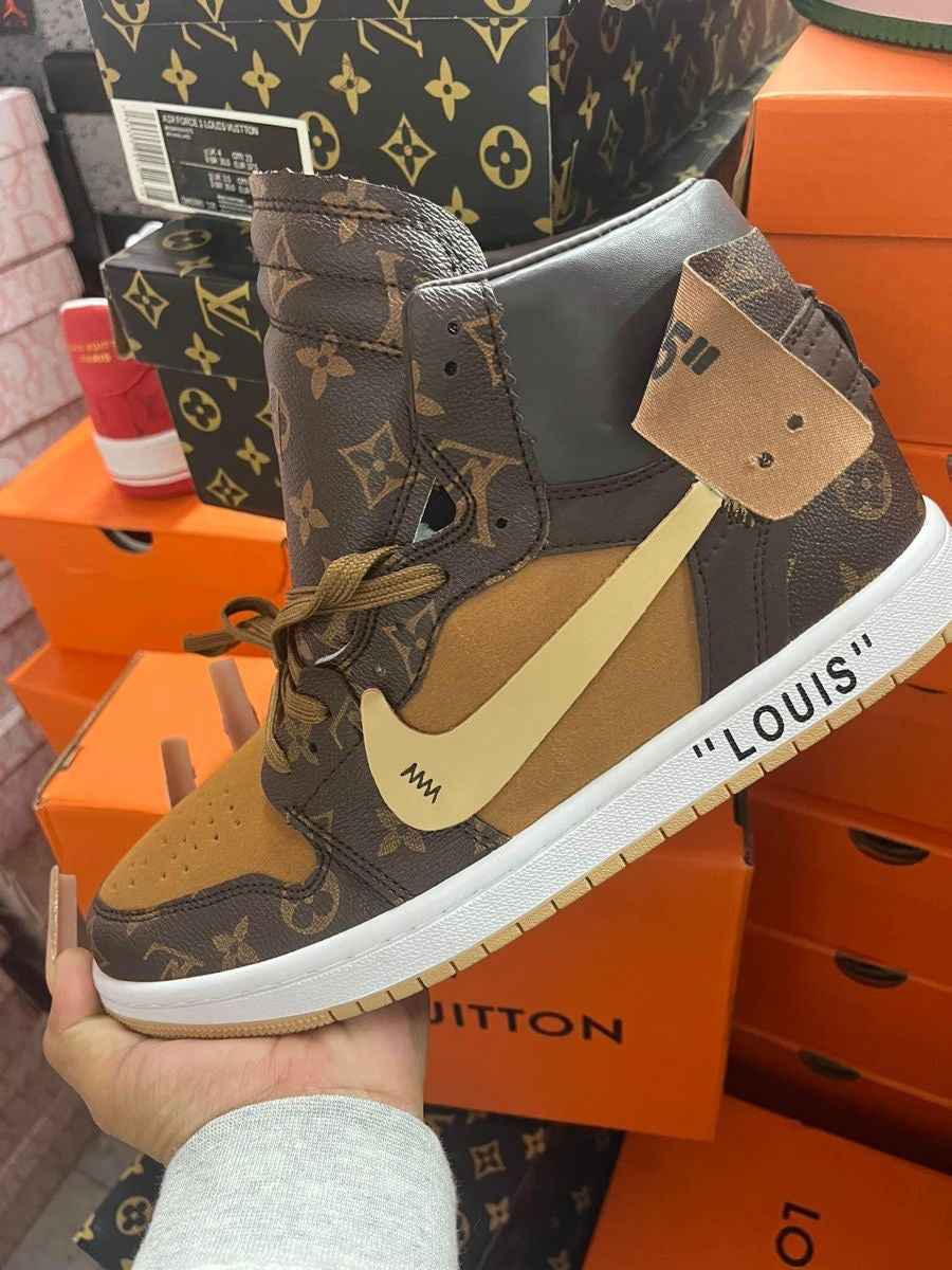 Custom Air Jordan 1 x LV Logo SneakerNational