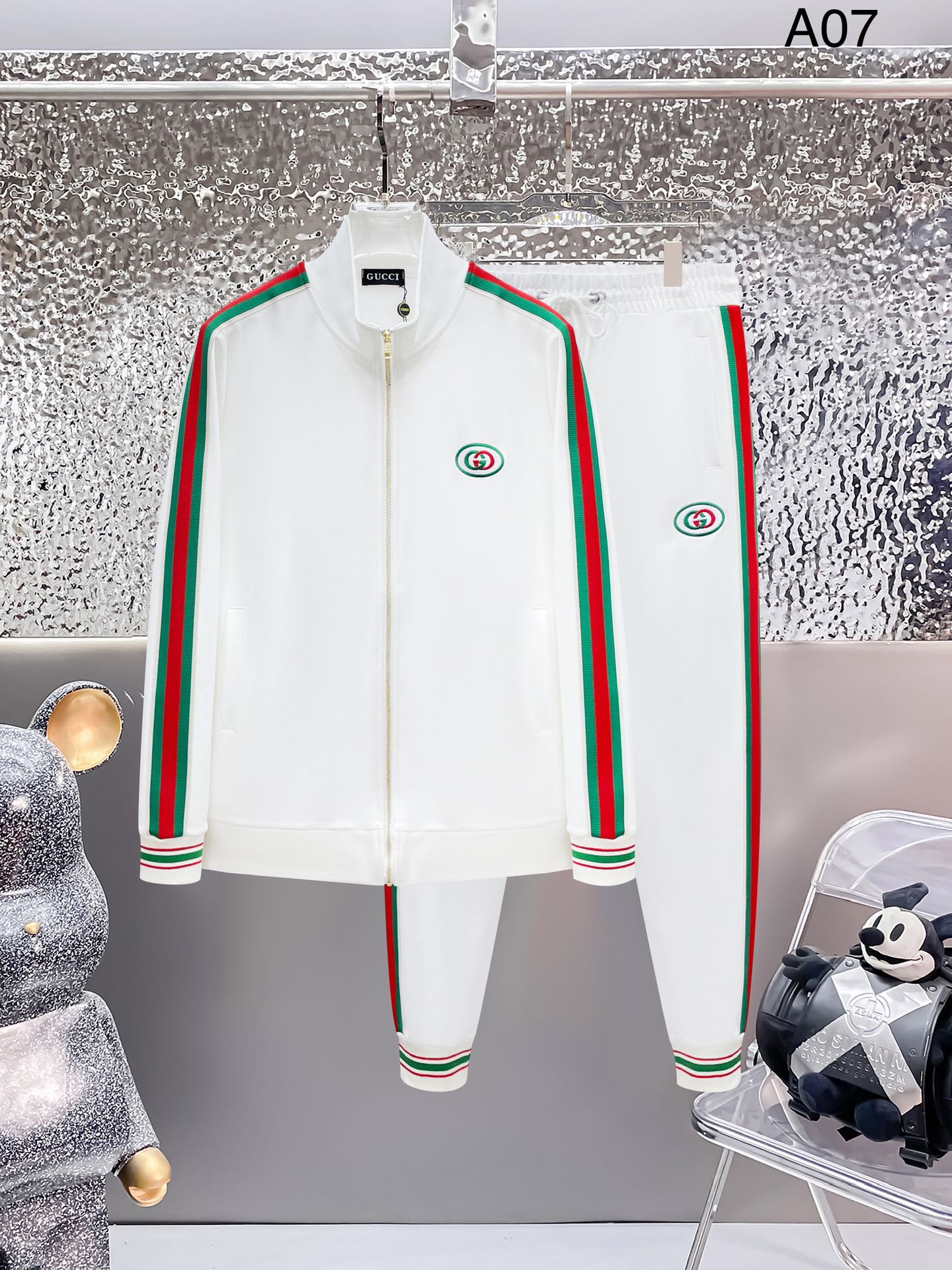Gucci Web Stripe Technical Jersey Tracksuit White CUSTOM