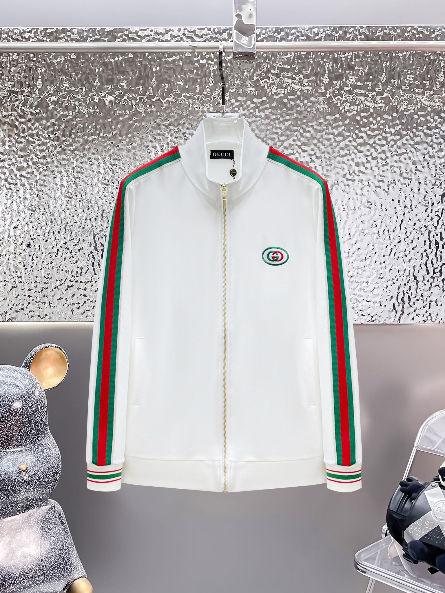 Gucci Web Stripe Technical Jersey Tracksuit White CUSTOM