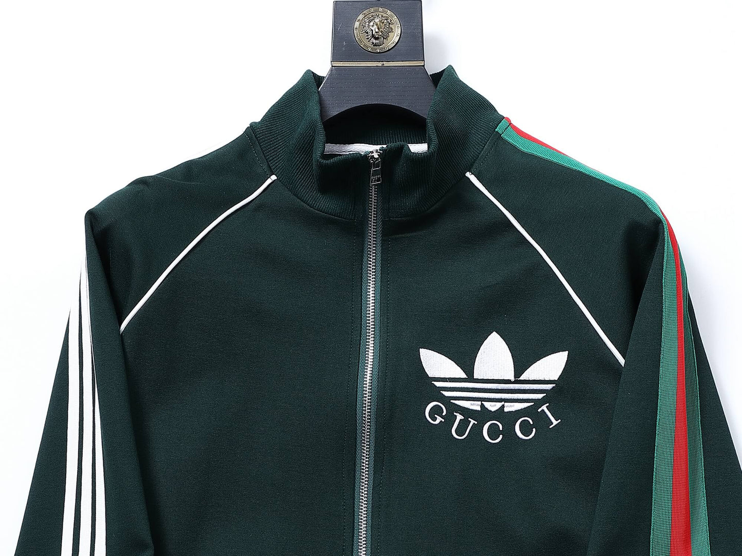 Gucci x adidas Trefoil Logo Tracksuit Set Green Technical Jersey CUSTOM