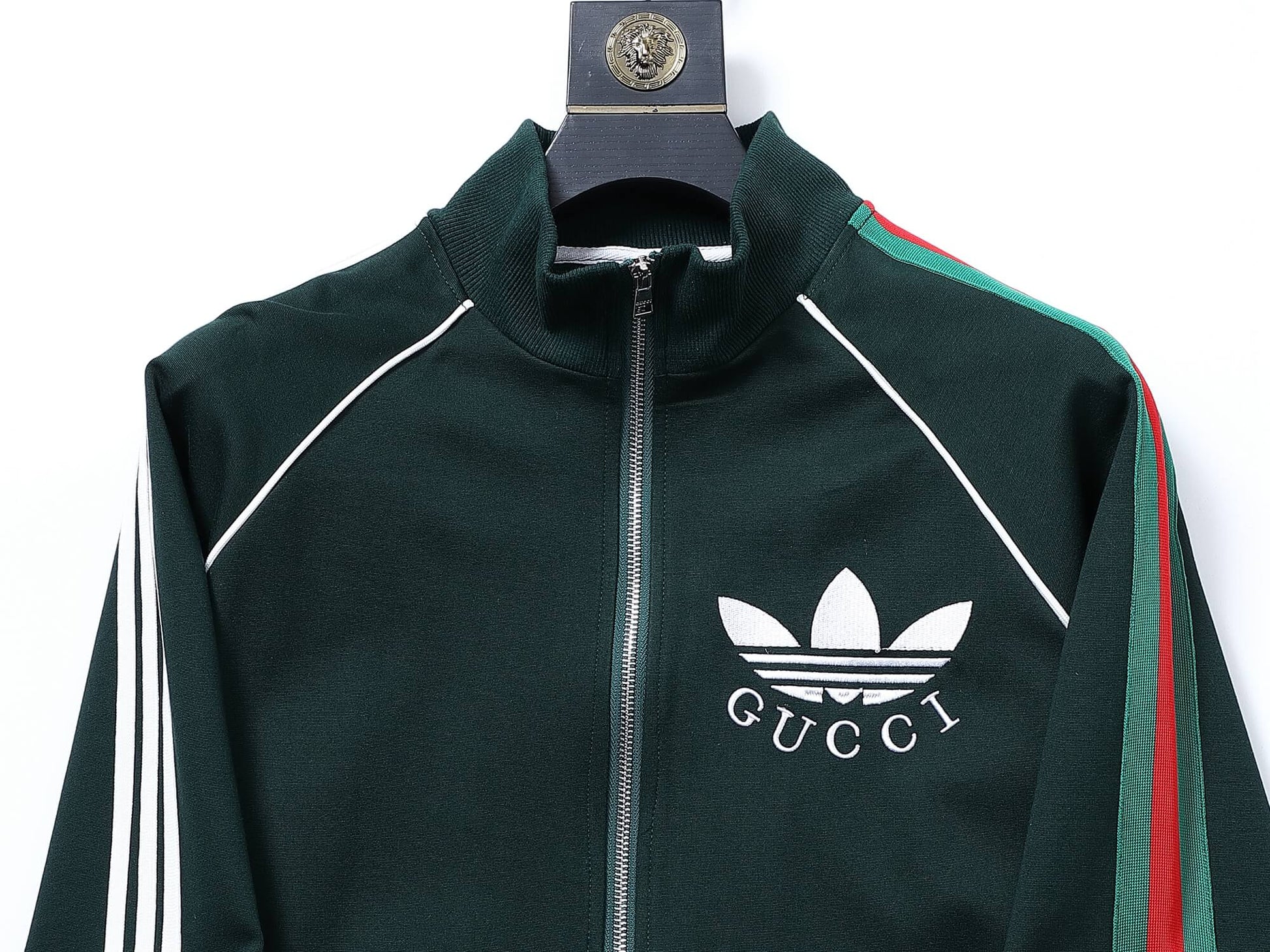Gucci x adidas Trefoil Logo Tracksuit Set Green Technical Jersey CUSTOM