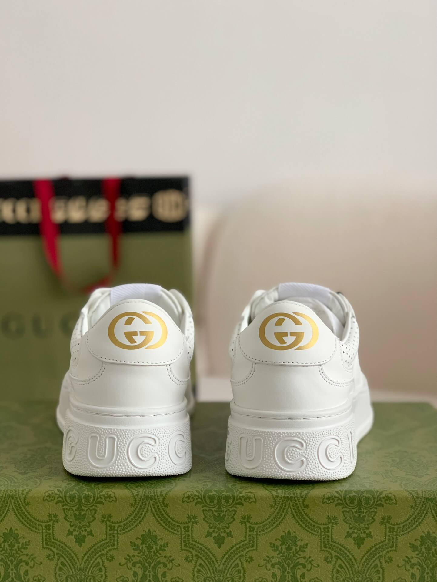 Gucci Mac80 Sneaker – White Perforated Leather with Interlocking G CUSTOM