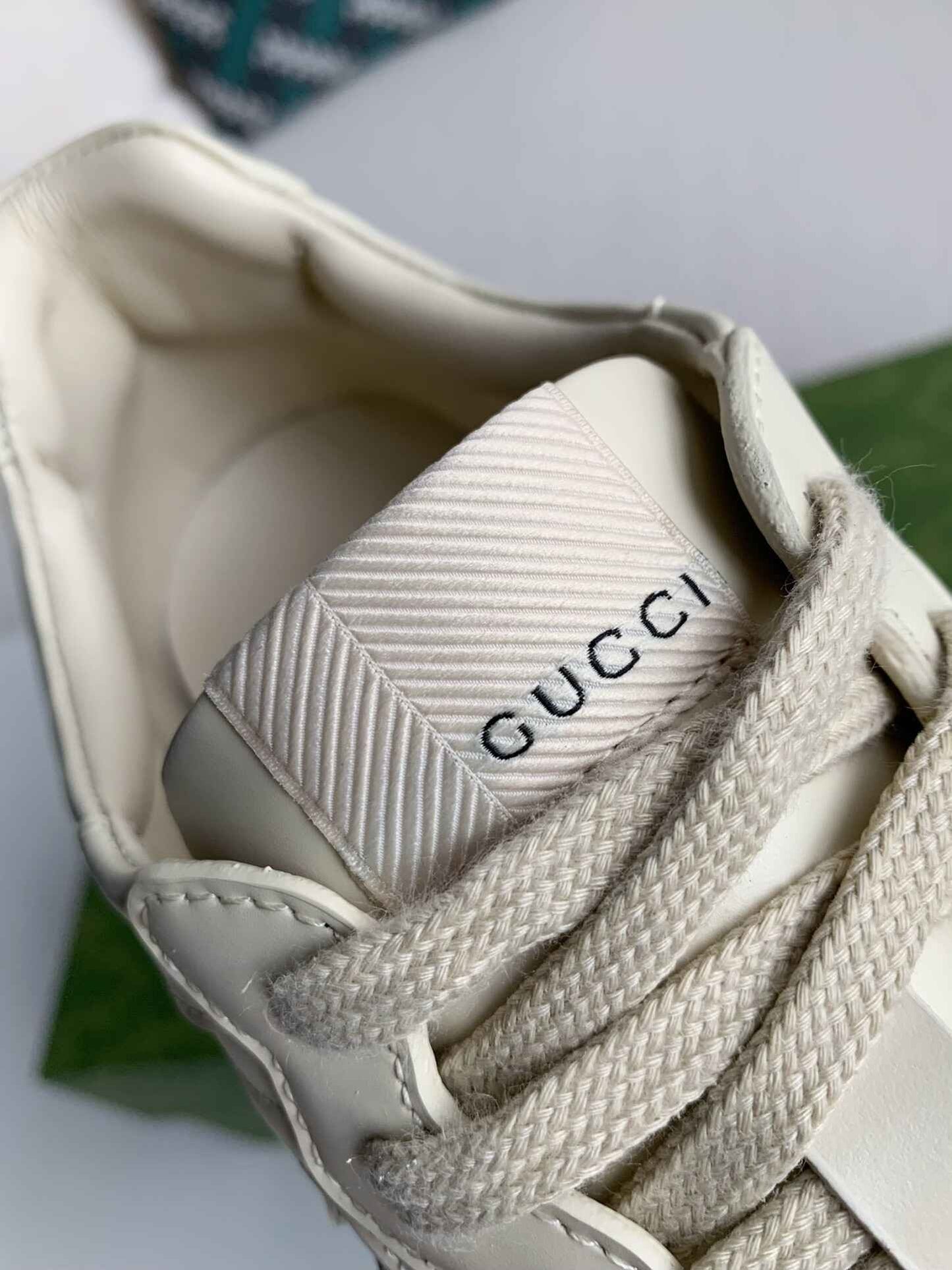 Gucci Rhyton Sneaker – Ivory Leather with Pink Interlocking G CUSTOM