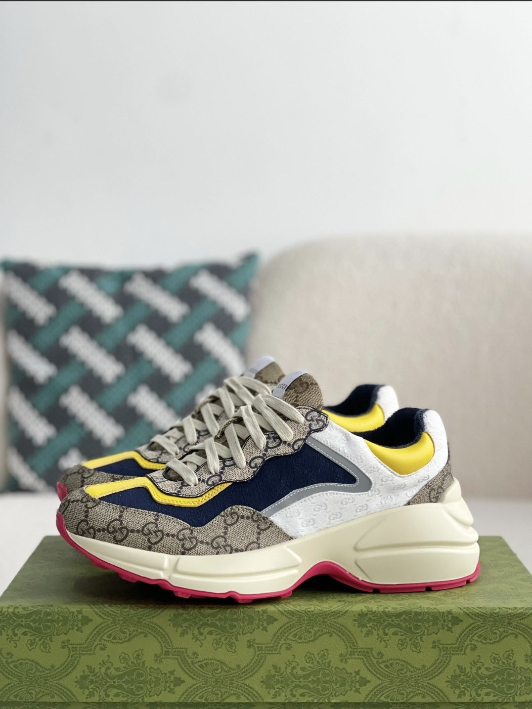 Gucci Rhyton Sneaker – Multicolor GG Supreme & White Mini GG Canvas CUSTOM