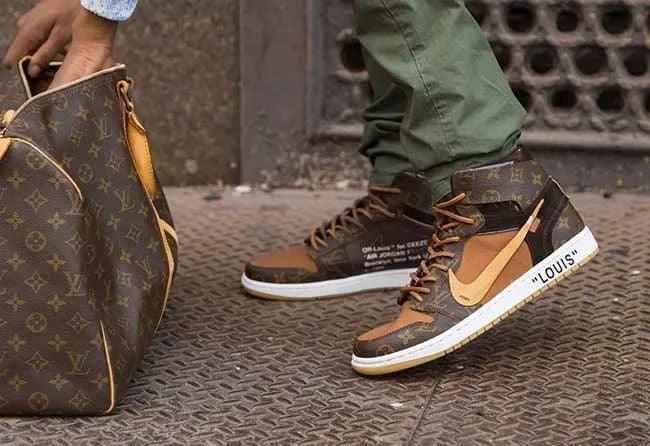 Custom Air Jordan 1 x LV Logo SneakerNational