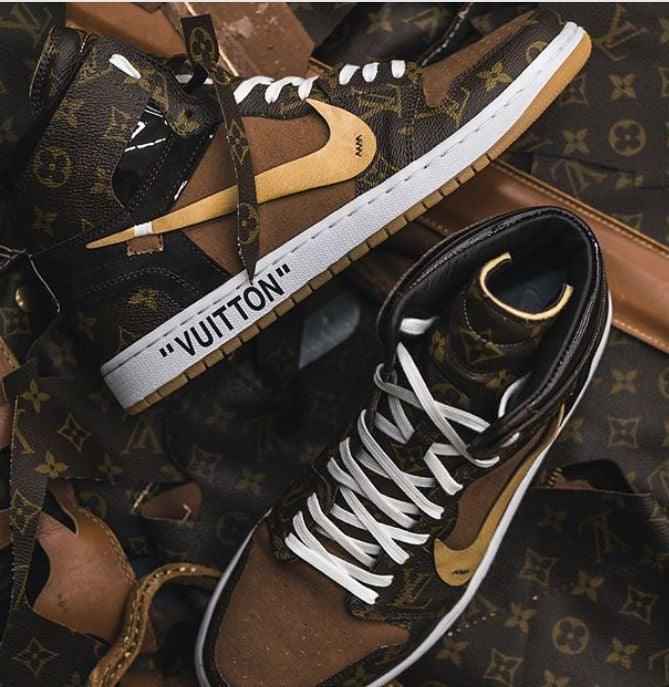 Custom Air Jordan 1 x LV Logo SneakerNational