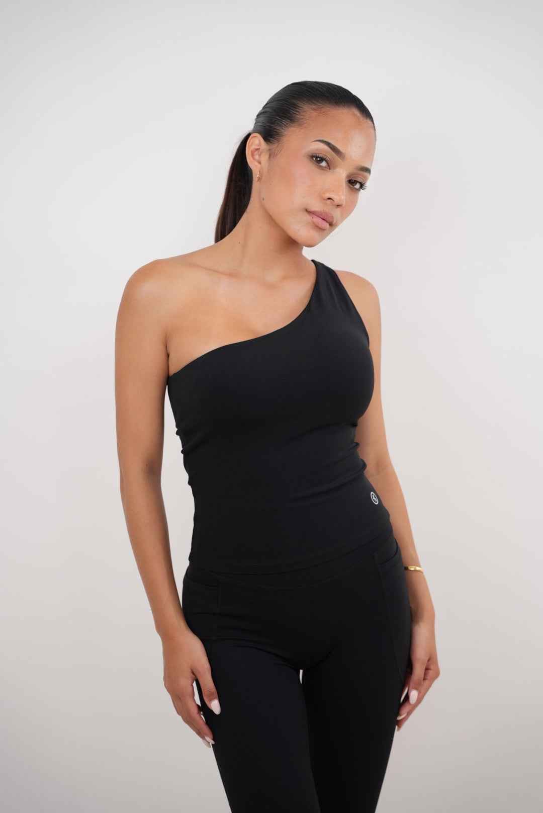 I Am Wealthy Black One Shoulder Top