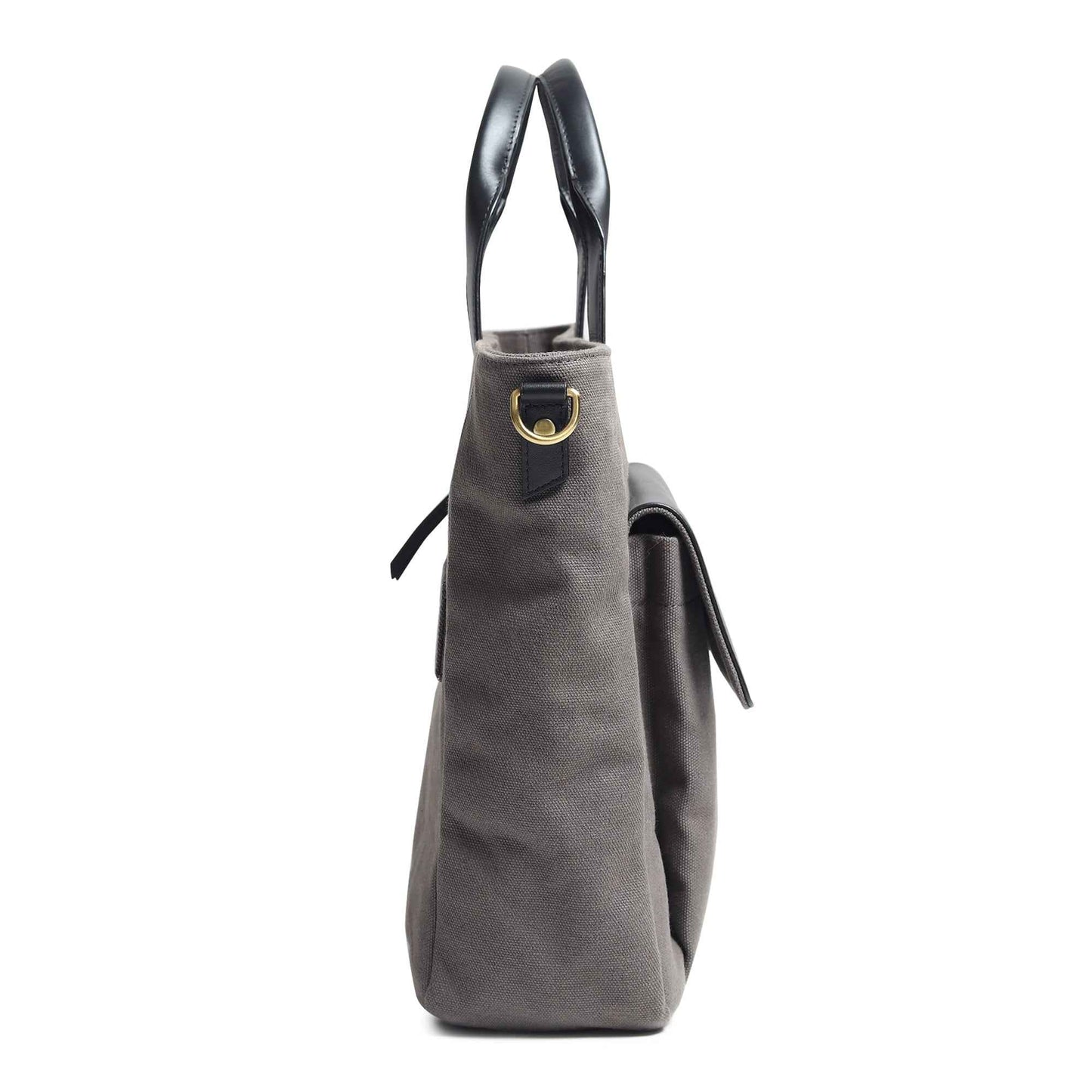 Voyager Canvas Leather Briefcase, Gray