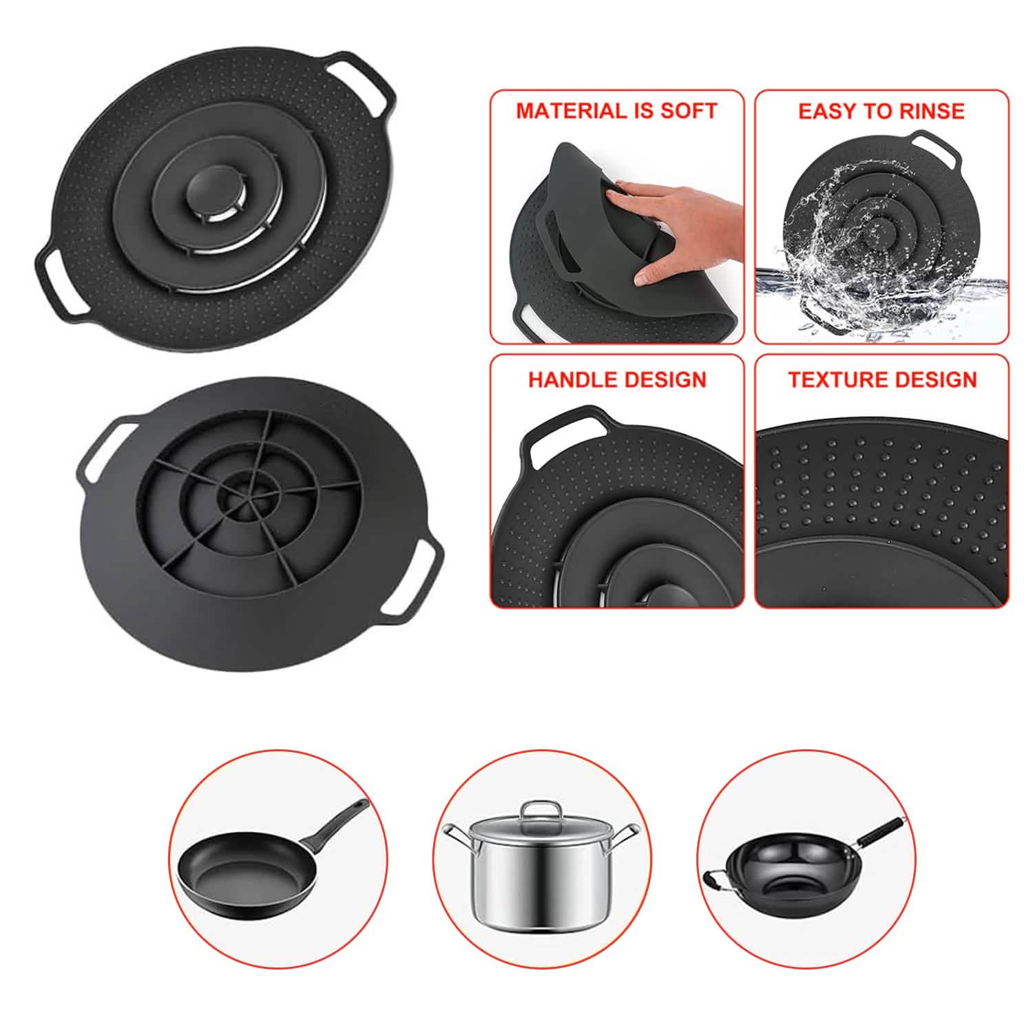 Boil Over Spill Stopper Safeguard Lid Cover For Pots And Pans DailySale