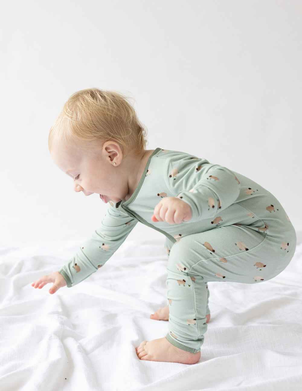 Lamb Bamboo Convertible Footed Onesie