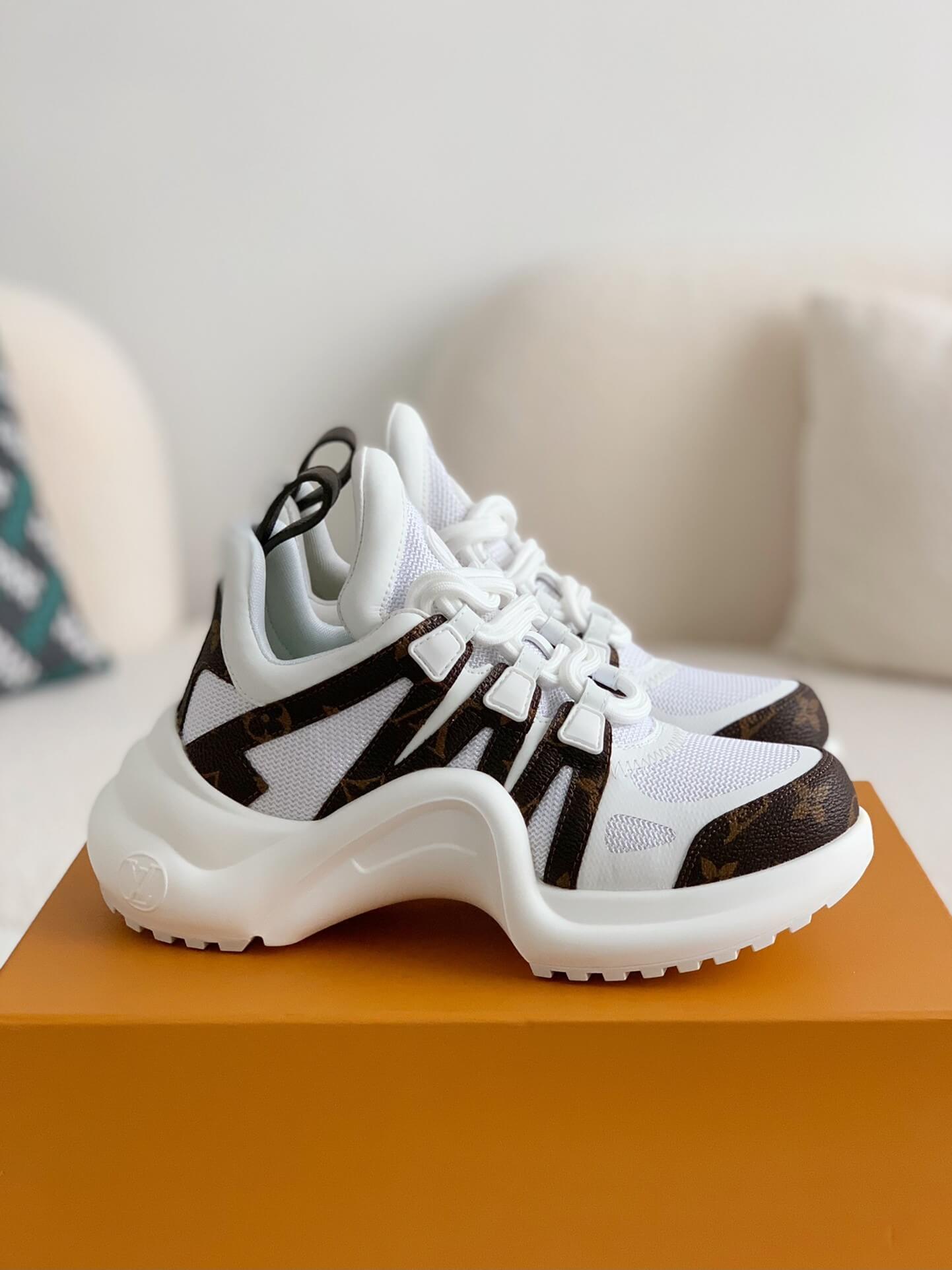 Louis Vuitton LV Archlight Sneaker – White Mesh & Monogram Canvas CUSTOM