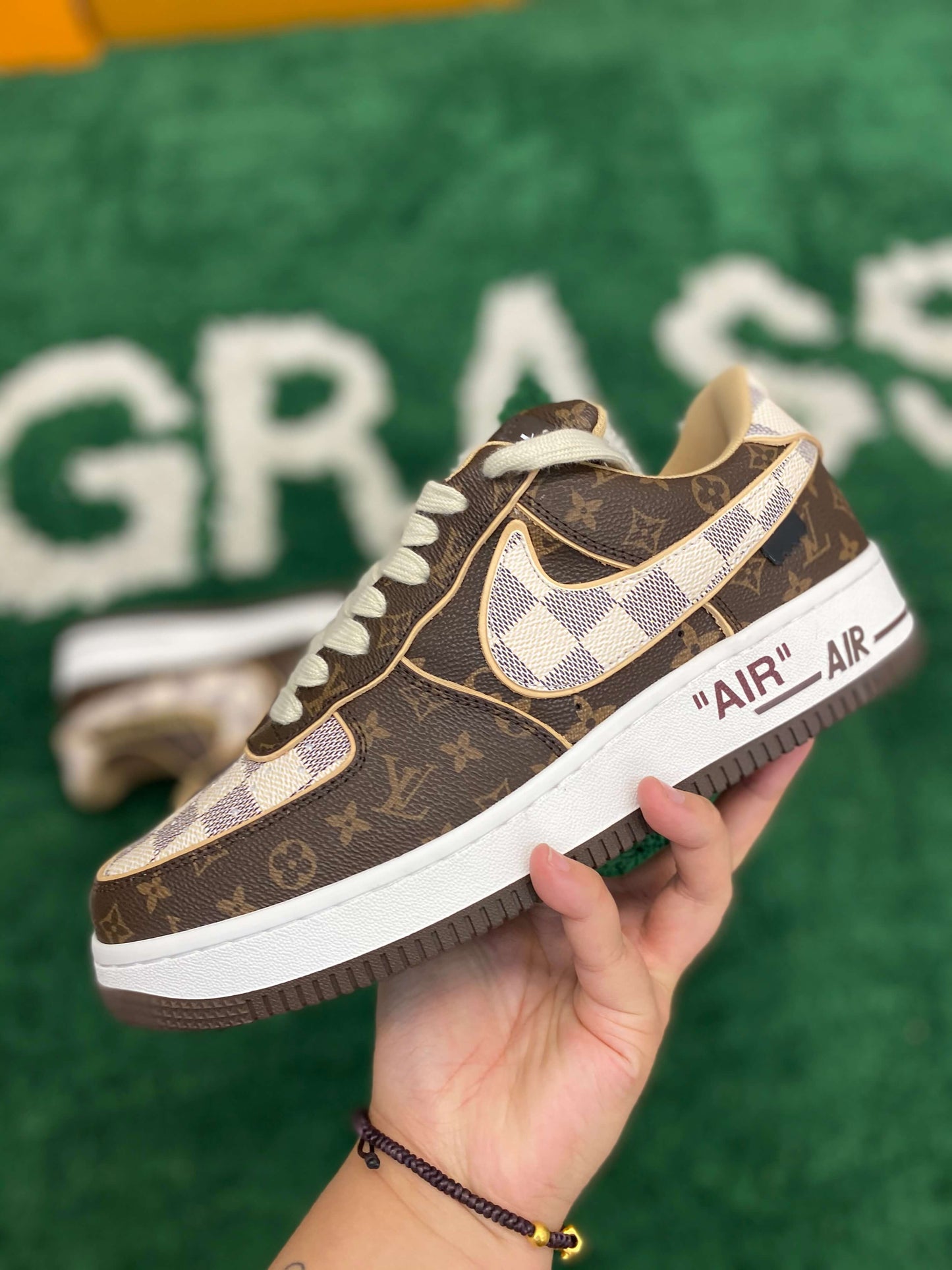 Louis Vuitton x Nike Air Force 1 Low by Virgil Abloh – Monogram & Damier Azur CUSTOM