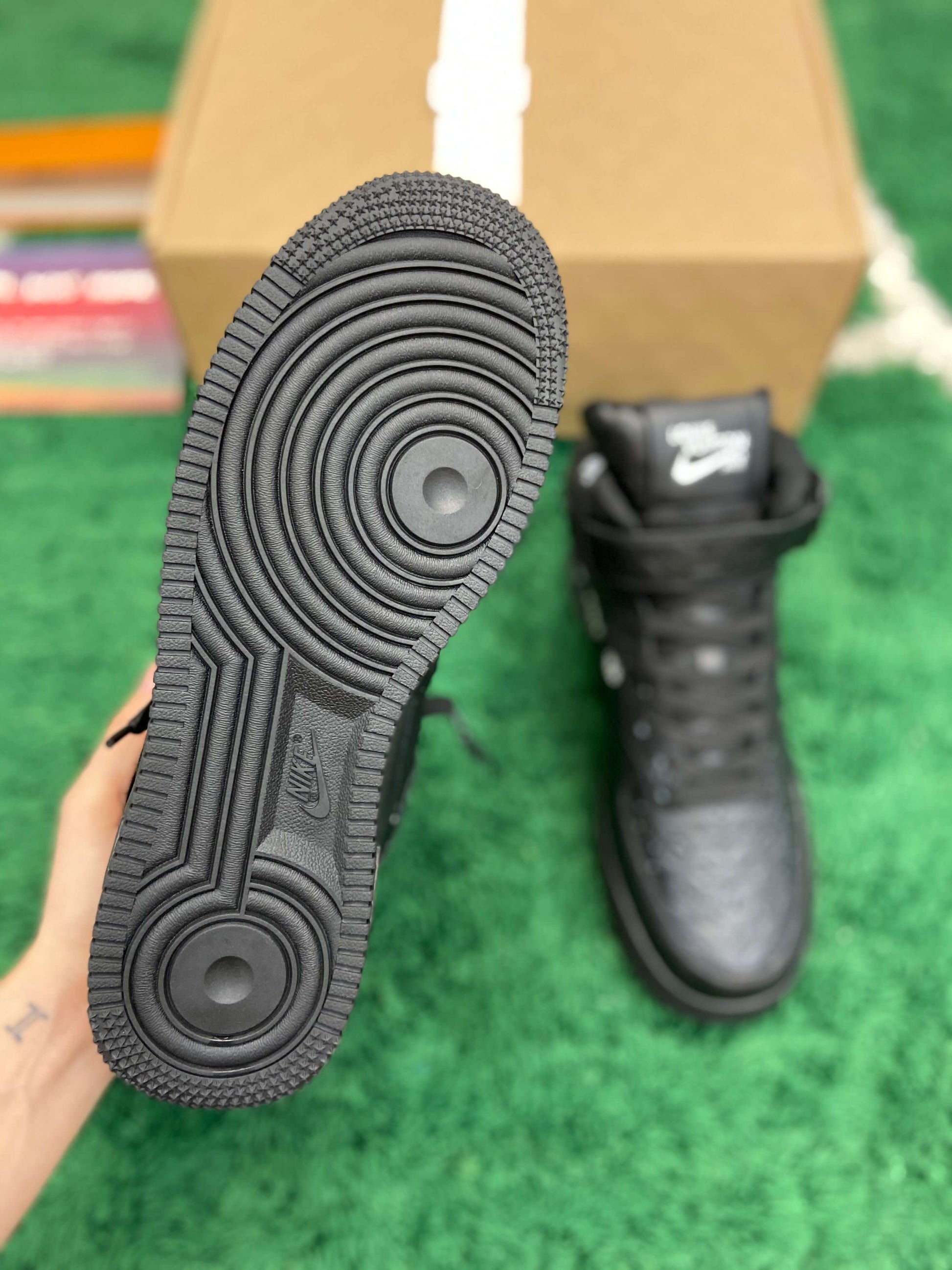 Louis Vuitton x Nike Air Force 1 Mid by Virgil Abloh – Triple Black Monogram CUSTOM