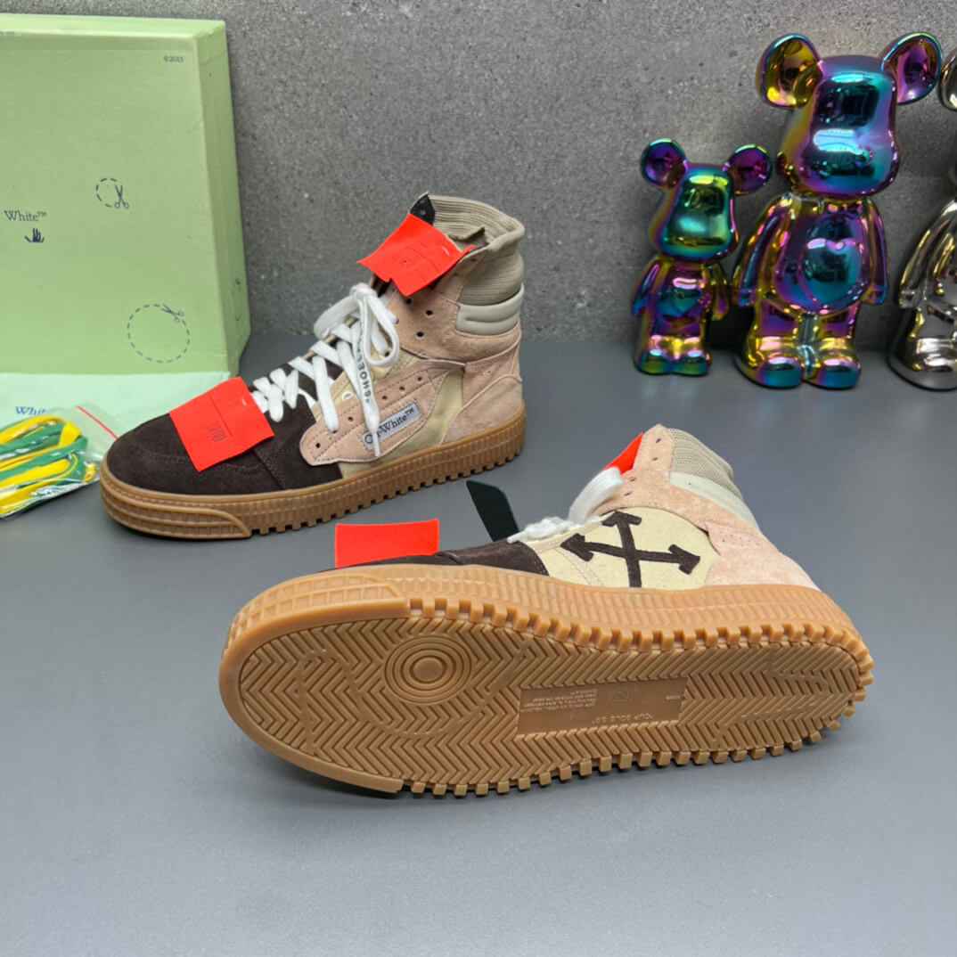 Off-White Off-Court 3.0  Suede Canvas Beige Dark High-Top Sneaker