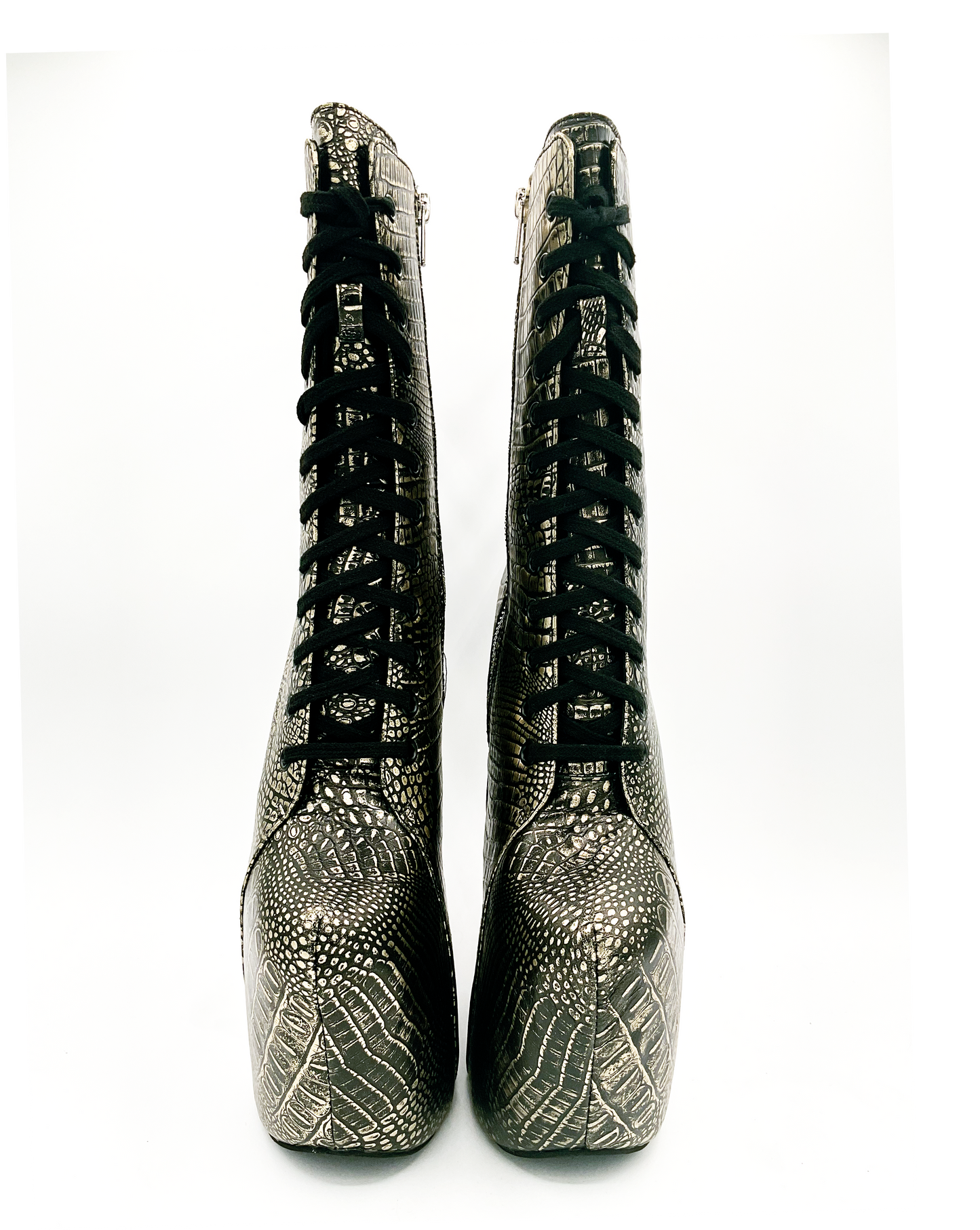 Prehistoric Gold Platform Boot Charla Tedrick