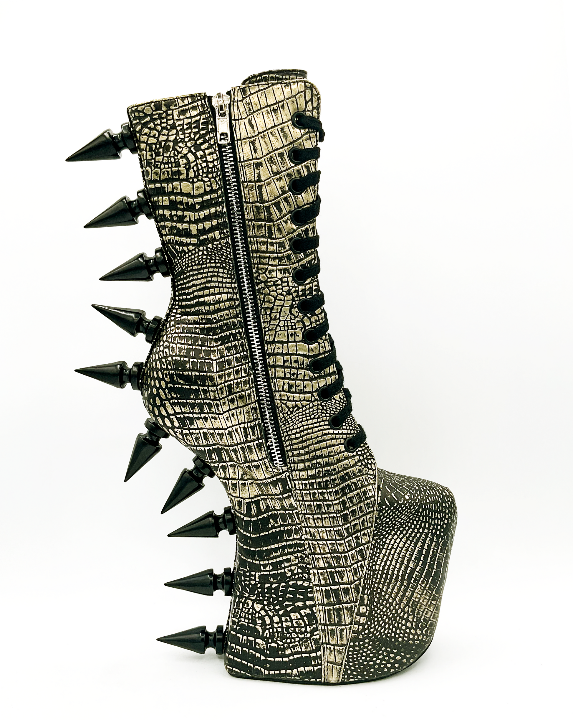 Prehistoric Gold Platform Boot Charla Tedrick