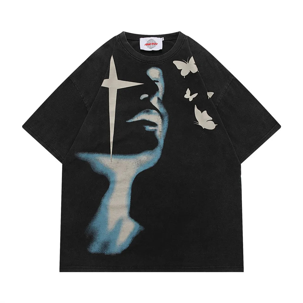 Face Graphic T-Shirt - Surrealist Portrait Luxury Streetwear Tee | Fashionbuy - FASHIONBUY