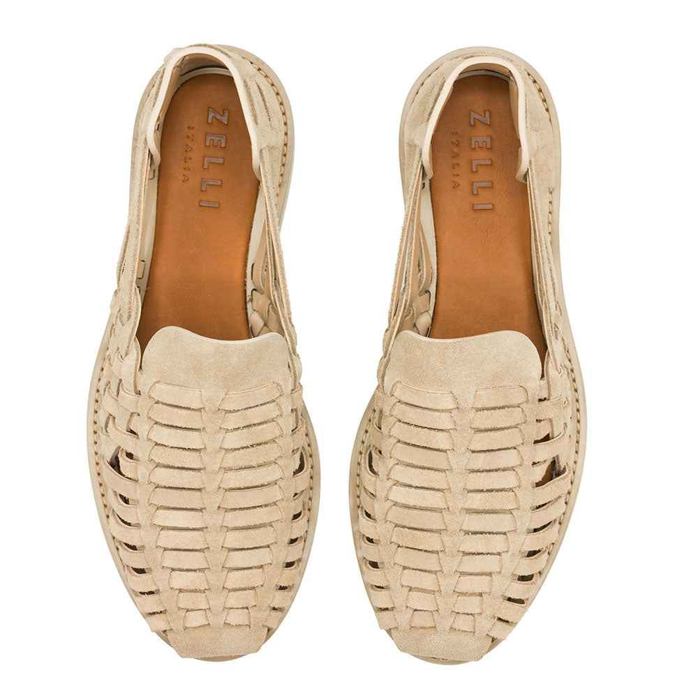 06-115-SND SANDALI Woven Leather Slip-On Sandal, Sand