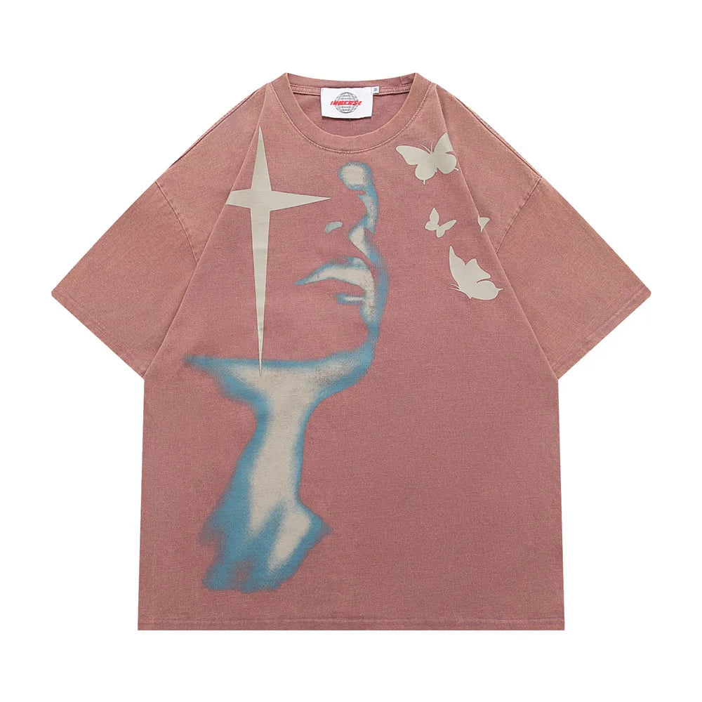 Face Graphic T-Shirt - Surrealist Portrait Luxury Streetwear Tee | Fashionbuy - FASHIONBUY