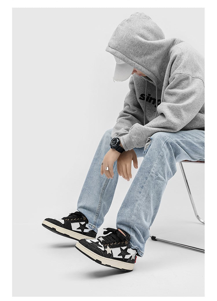 Star Black Sneakers - Triple Black Luxury Architectural Trainers | Fashionbuy Fashionbuy