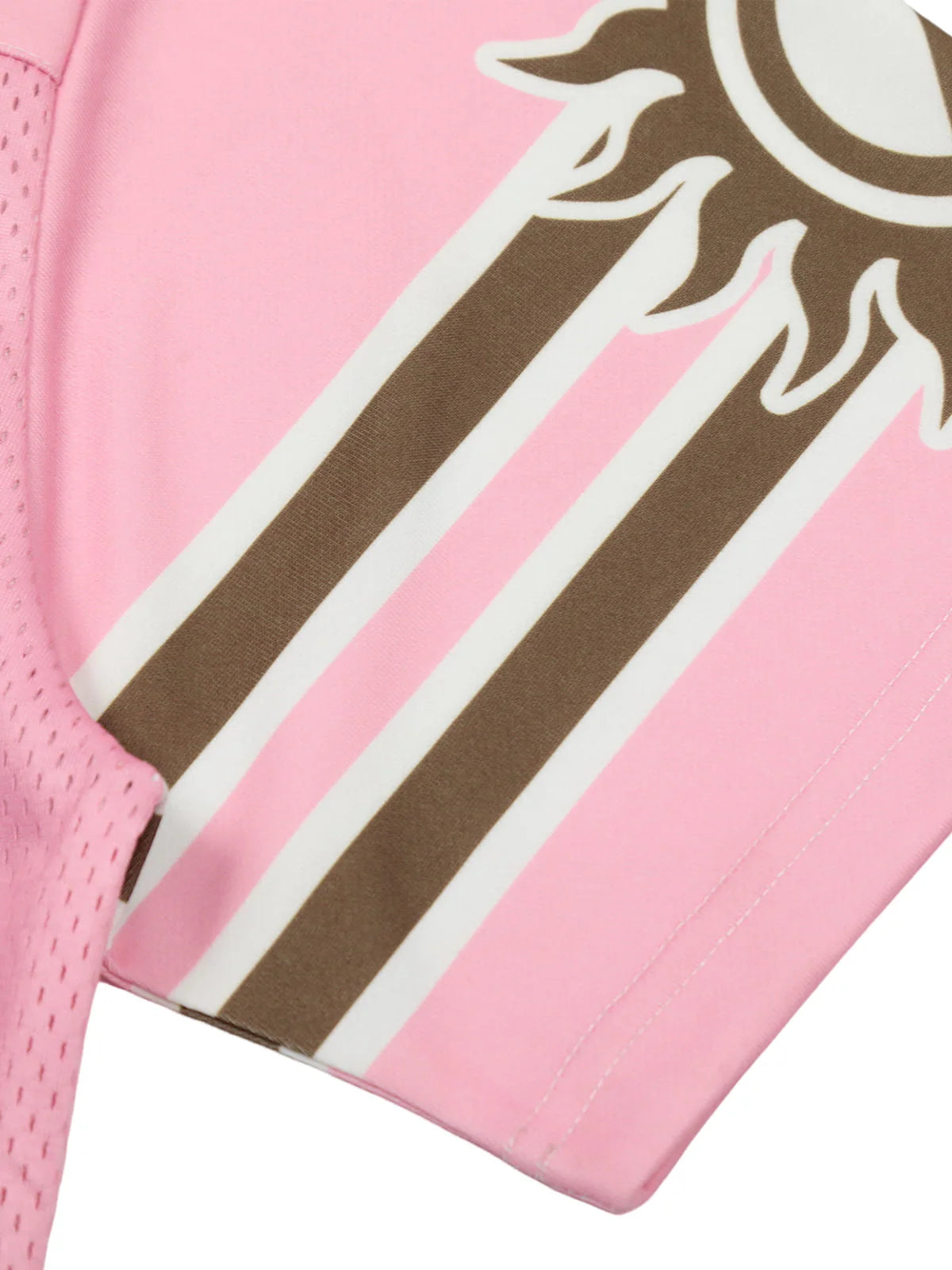 77 Flame Print Pink Mesh Jersey - Y2K Cyber Aesthetic Soccer Kit | LuxuryUrbanwear - Luxuryurbanwear