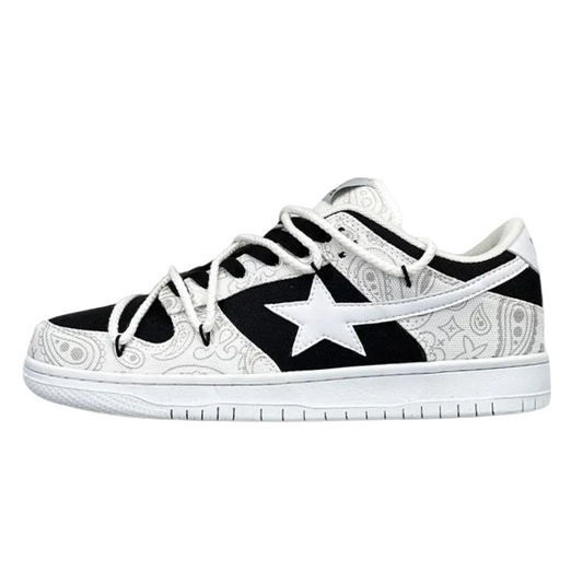 Swoop Black and White Sneakers - High-Contrast Luxury Tech Trainers | Fashionbuy Fashionbuy