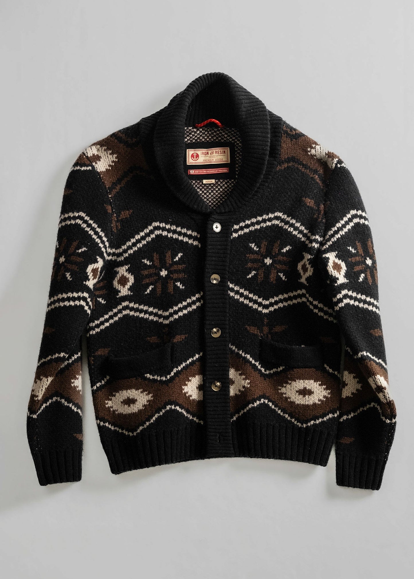 Wincha Shawl Collar Sweater Iron & Resin
