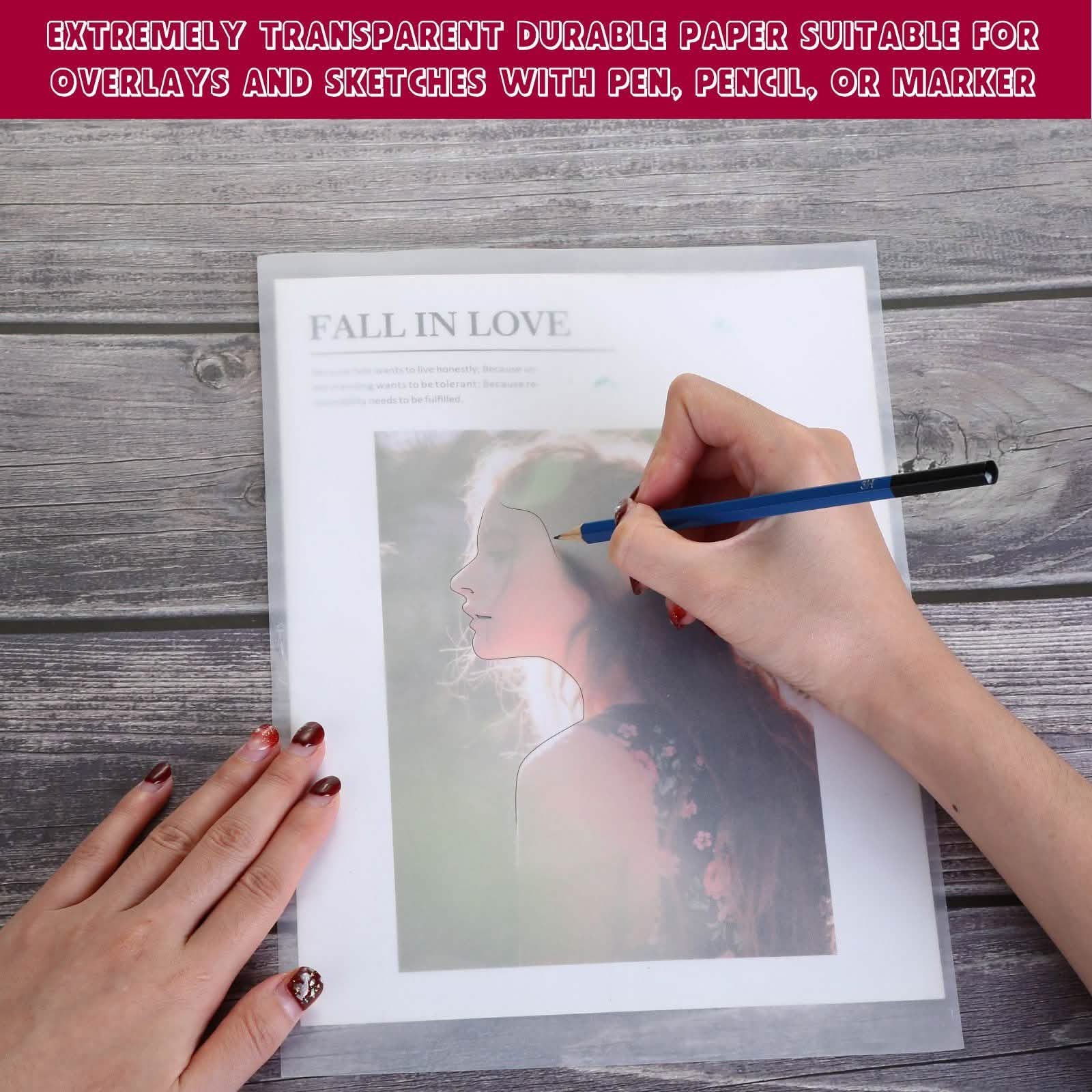 A4 Size 250 Sheets Translucent Vellum Paper for Tracing Sketching Drawing Animation DailySale
