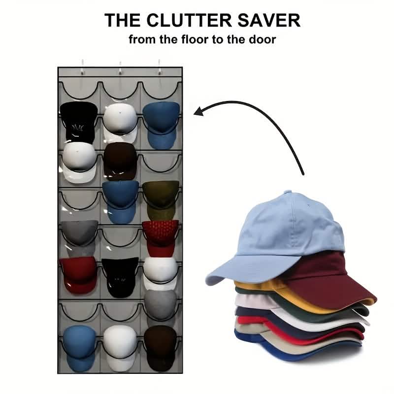 24-Grid Hanging Door Organizer – Space-Saving Nylon Storage with Clear Pockets DailySale
