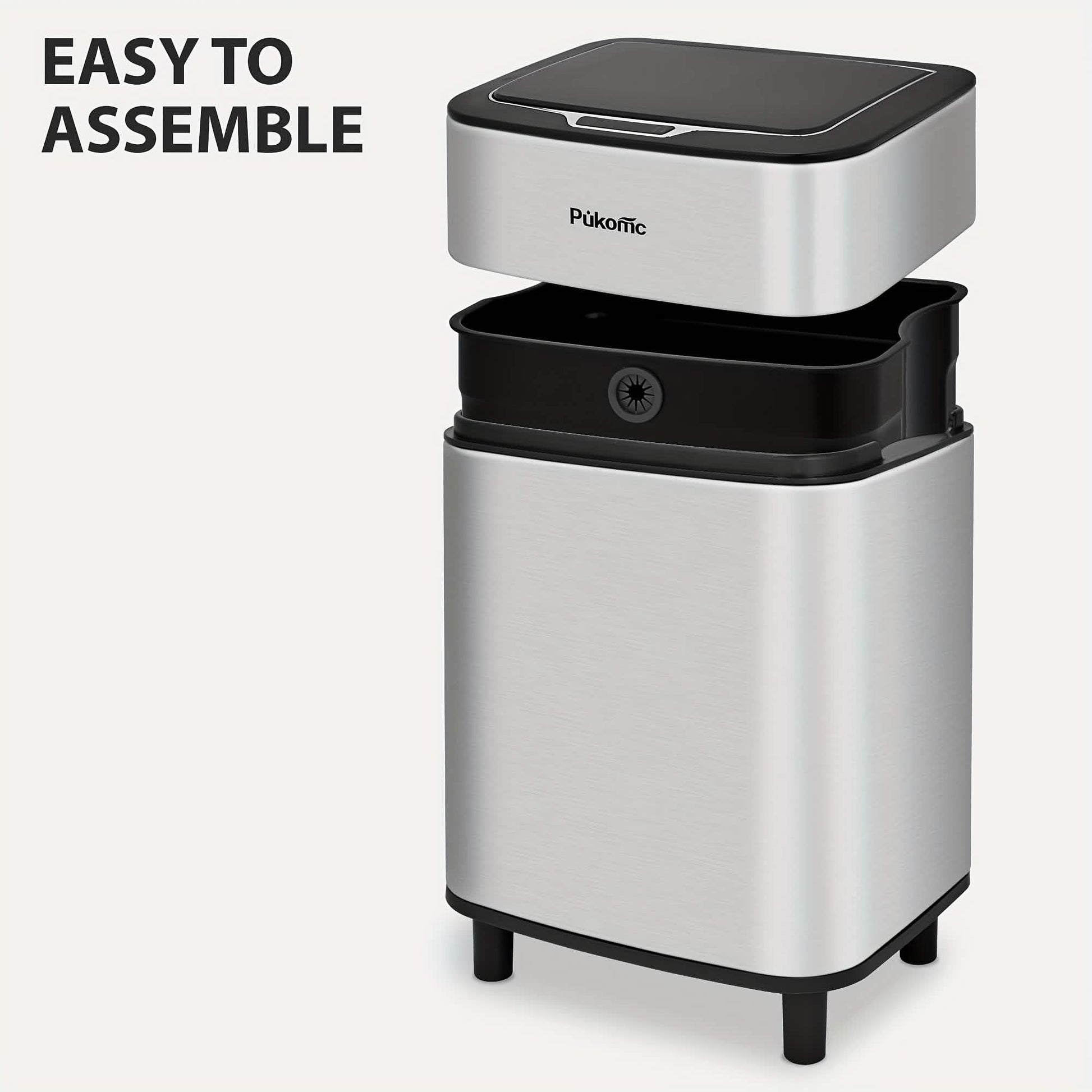 Automatic Stainless Steel Sensor Trash Can – Hands-free Quiet Close & Odor-Control System DailySale