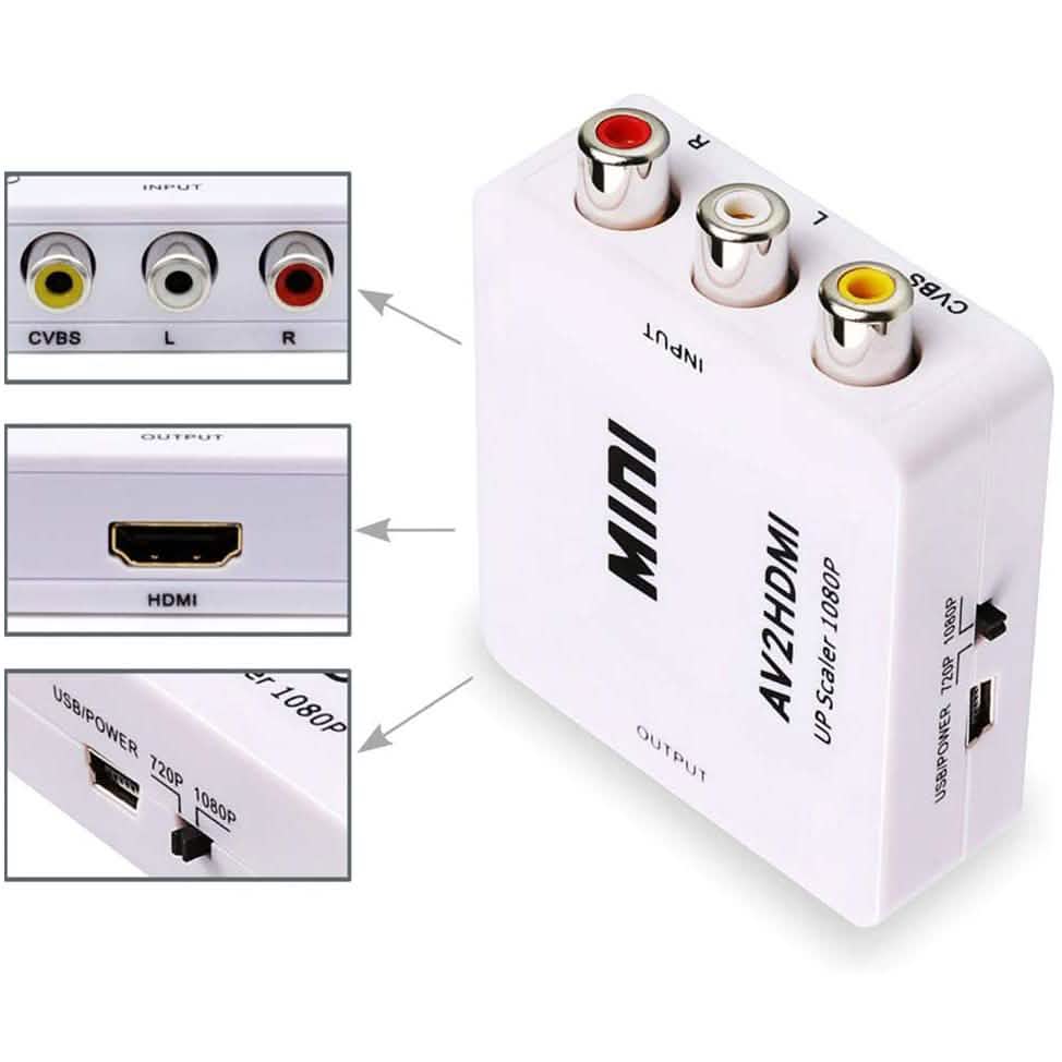 ABLEWE 1080P Mini RCA Composite CVBS Video Audio Converter Adapter DailySale