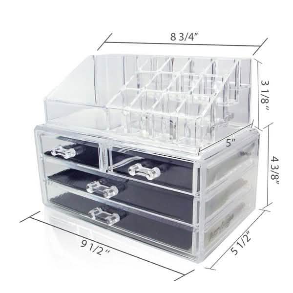 2-Pack: Acrylic Makeup Organizer Cosmetic Jewelry Display Box DailySale