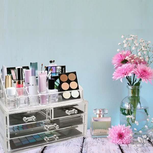 2-Pack: Acrylic Makeup Organizer Cosmetic Jewelry Display Box DailySale