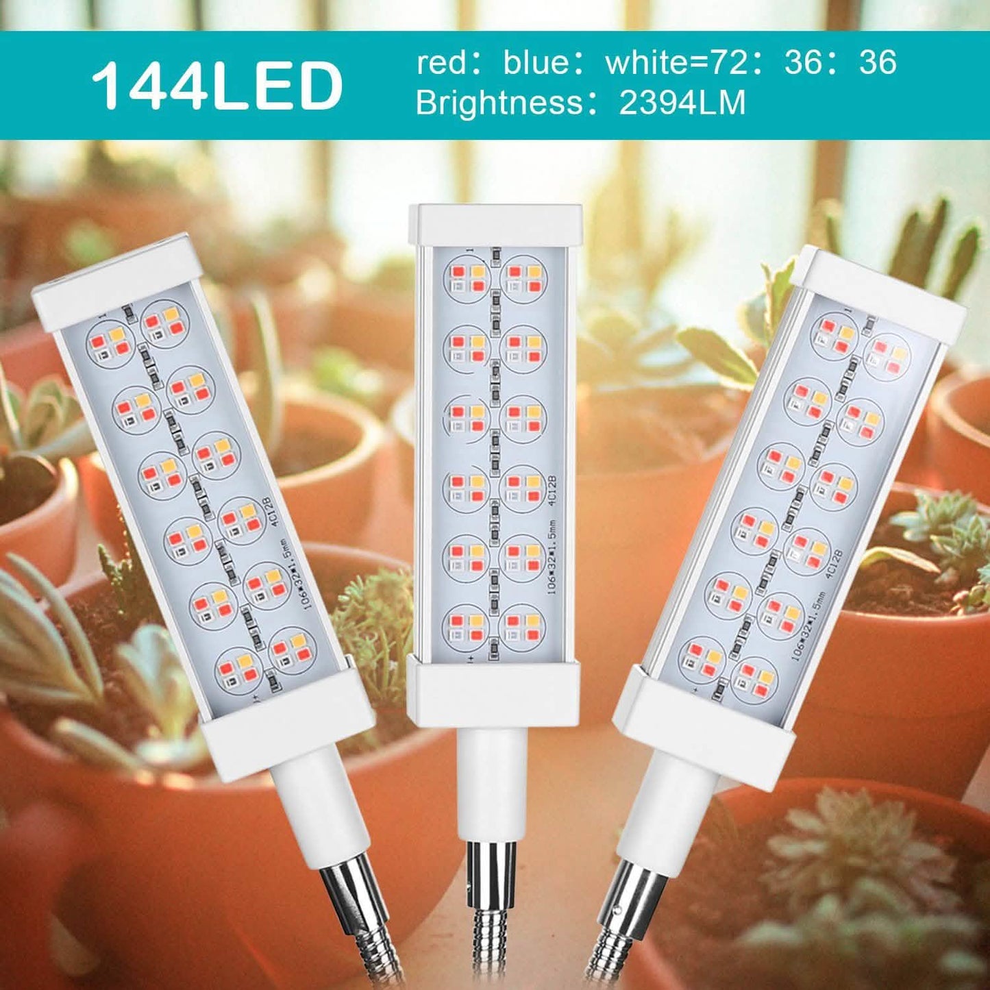 Adjustable 3-Head Grow Lights for Indoor Plants with Timer DailySale