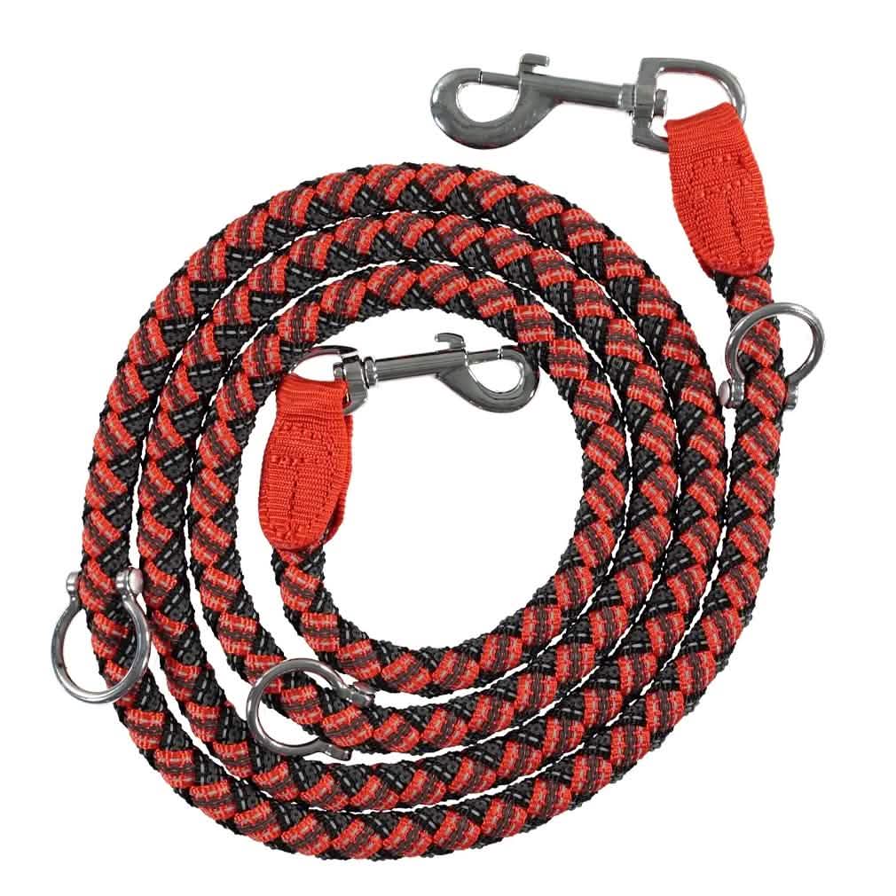 Adjustable and Stretchable Reflective Double Dog Leash DailySale
