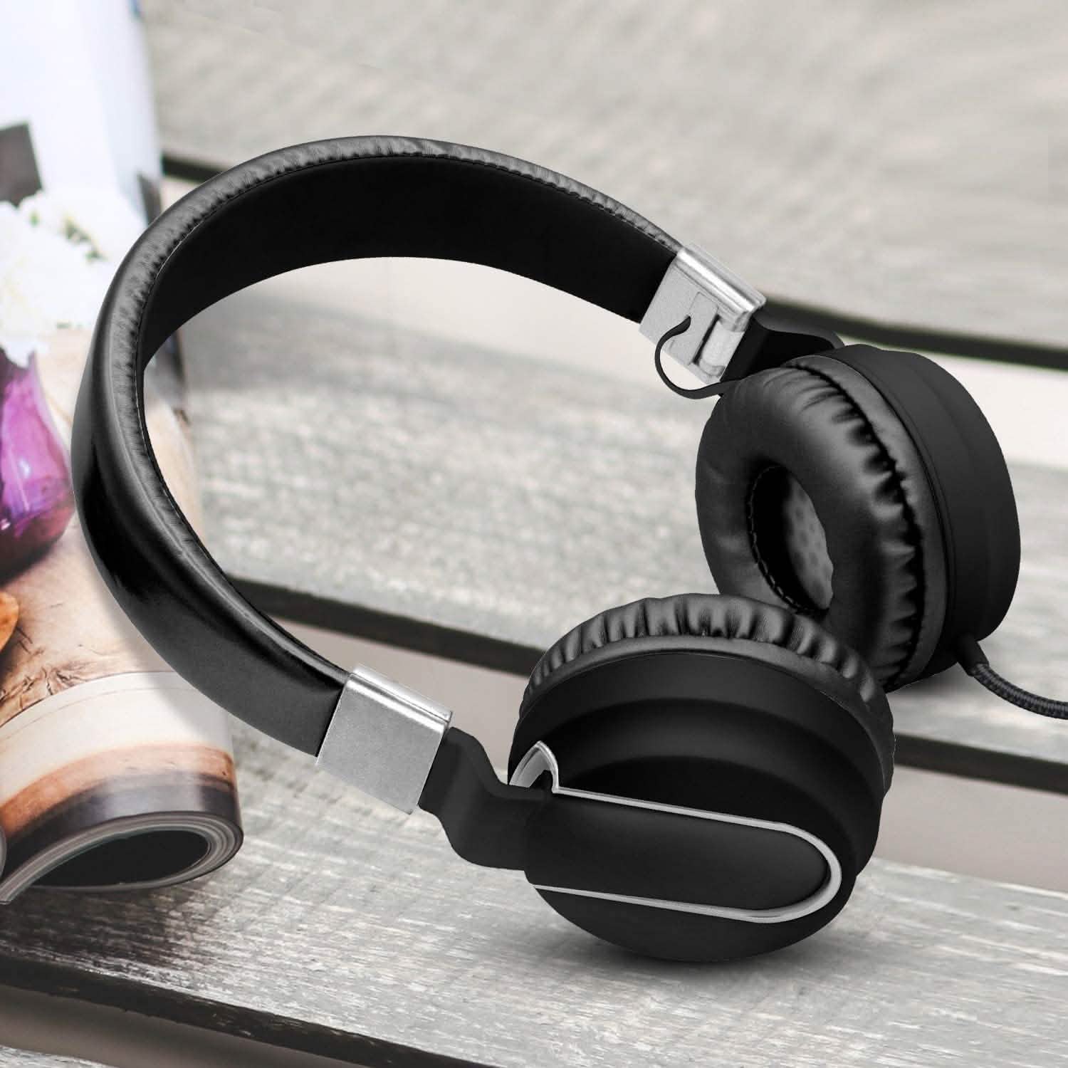 Adjustable Headband On-Ear Headphones with Built-in Mic DailySale