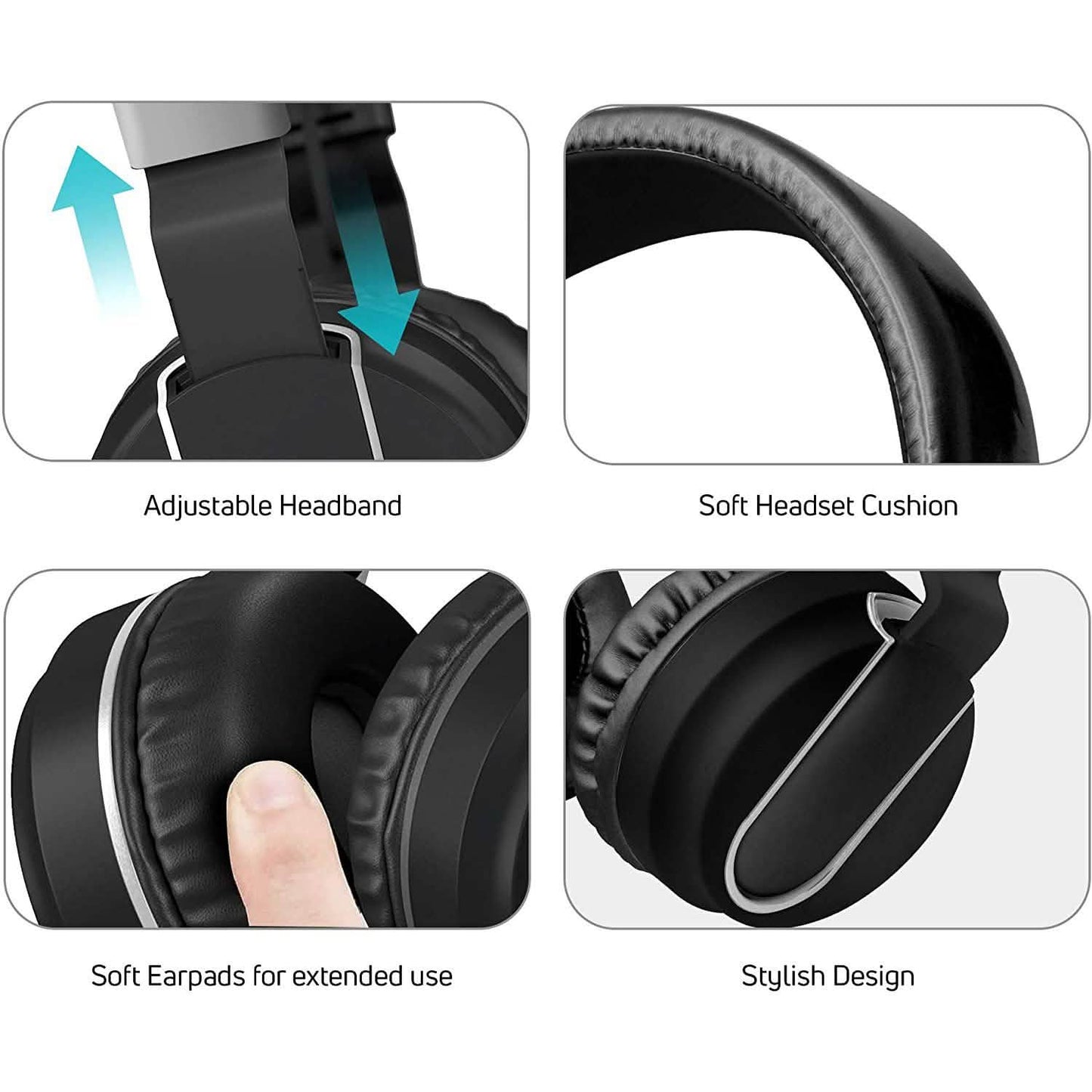 Adjustable Headband On-Ear Headphones with Built-in Mic DailySale