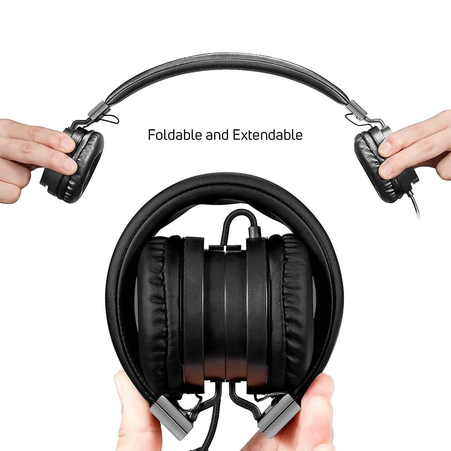 Adjustable Headband On-Ear Headphones with Built-in Mic DailySale