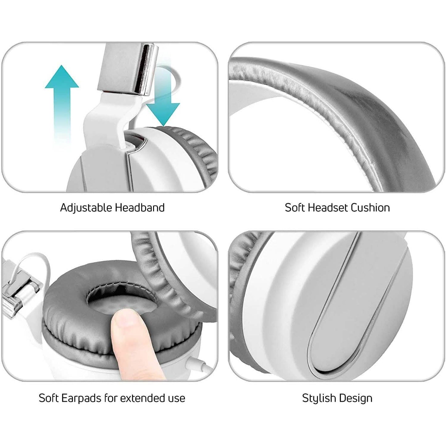 Adjustable Headband On-Ear Headphones with Built-in Mic DailySale