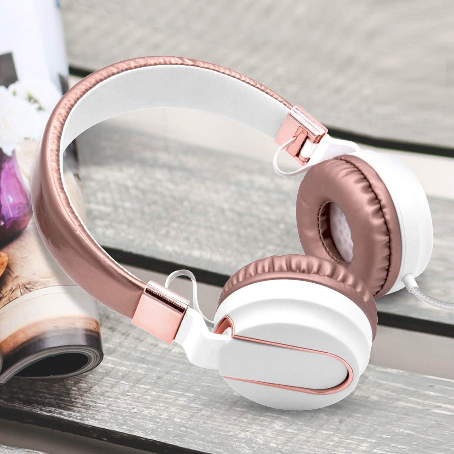 Adjustable Headband On-Ear Headphones with Built-in Mic DailySale
