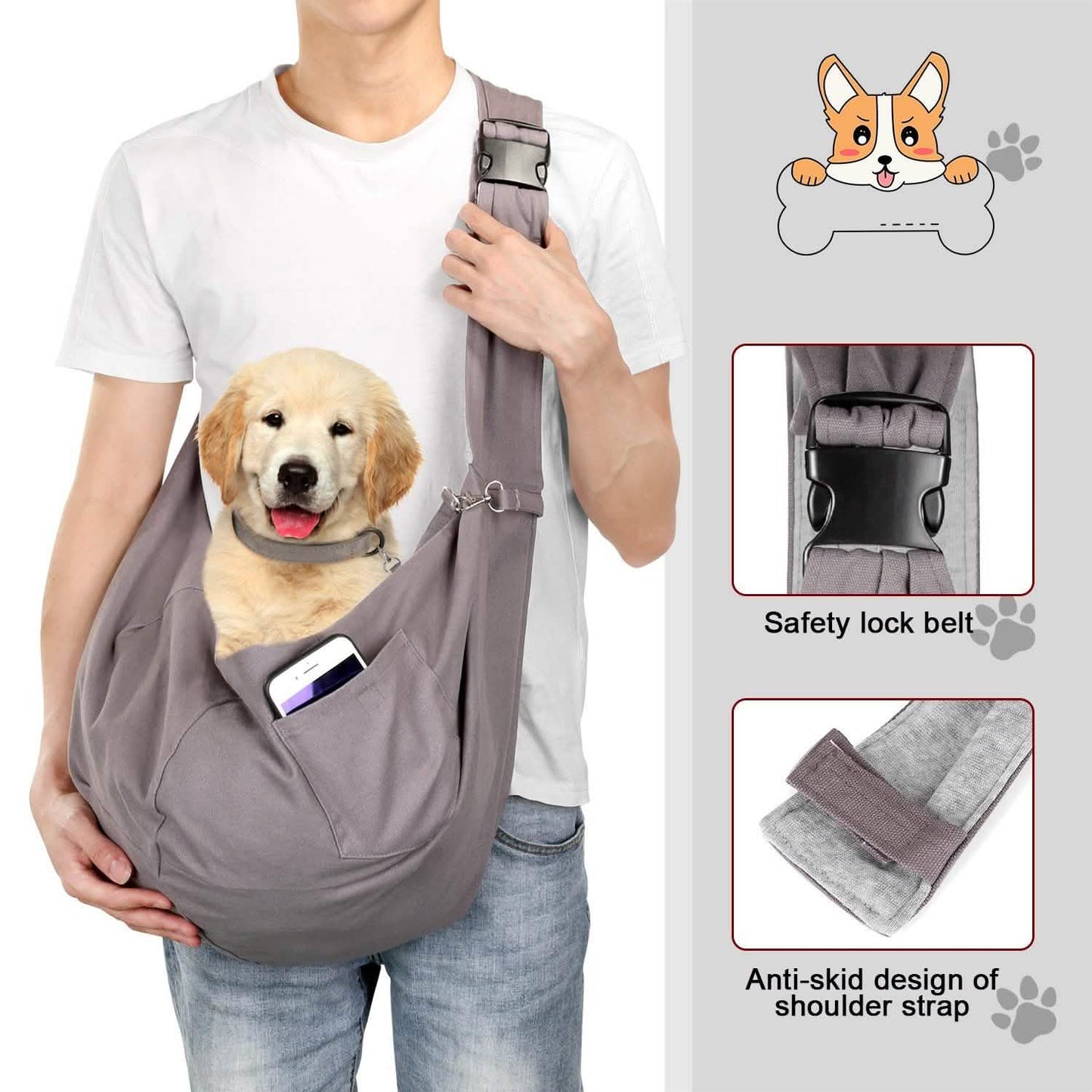 Adjustable Pet Sling Carrier DailySale
