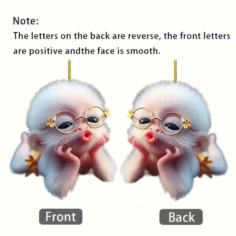 Adorable Monkey Acrylic Car Charm and Christmas Tree Ornament DailySale