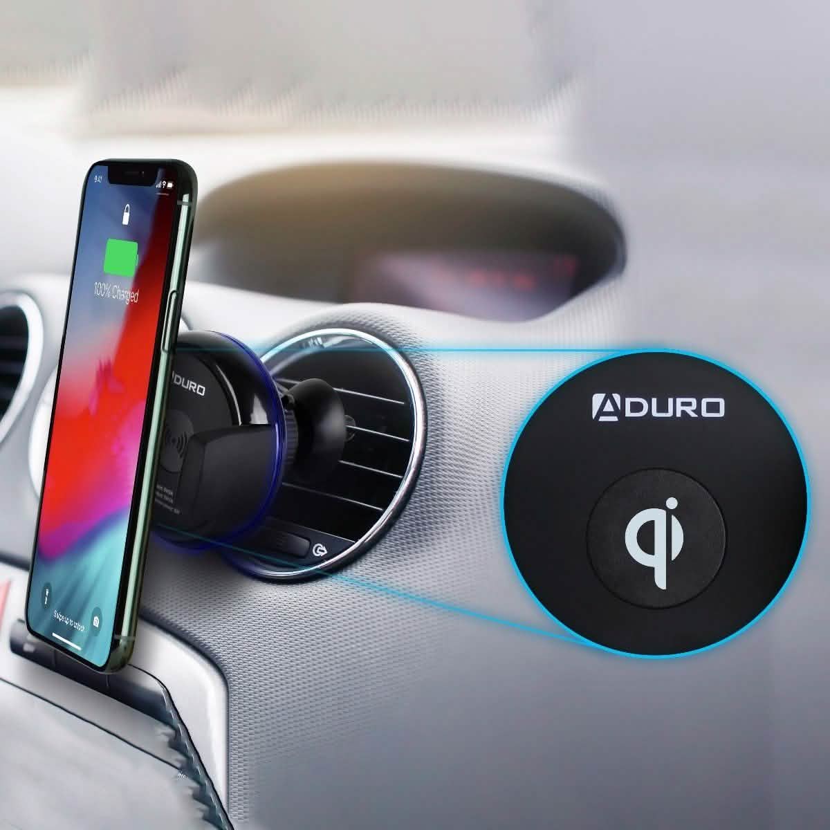 Aduro Qi-Certified Wireless Charging Vent Mount DailySale