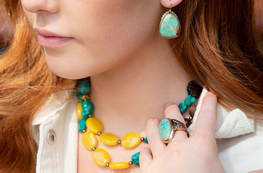 Agave Mixed Stone Statement Necklace Barse Jewelry