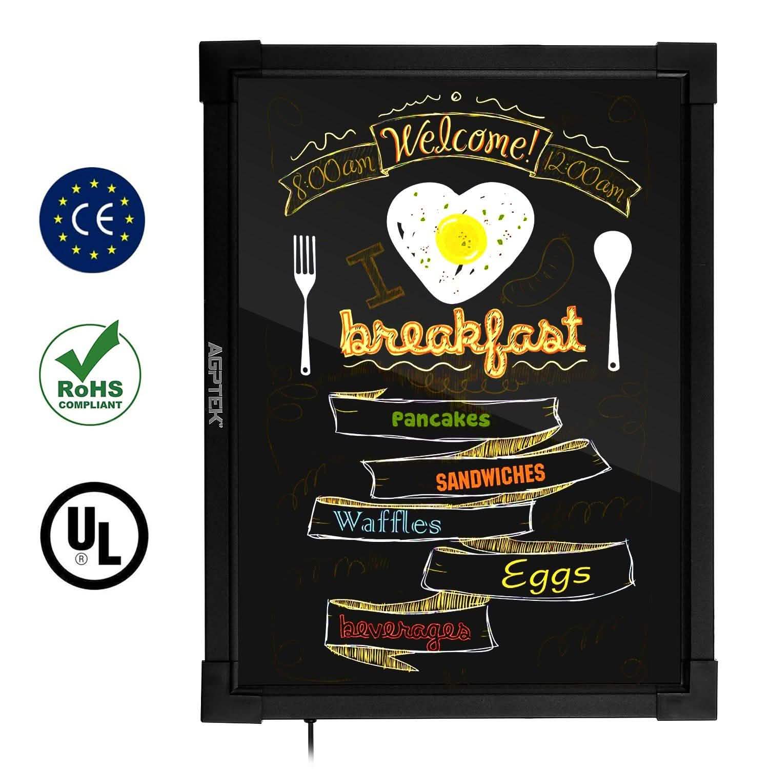 AGPtek 24"×16" LED Message Board Illuminated Erasable with Remote Control DailySale