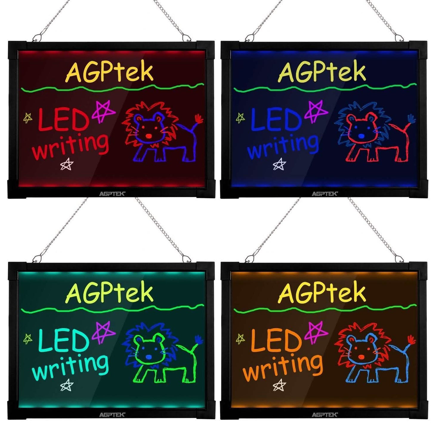 AGPtek 24"×16" LED Message Board Illuminated Erasable with Remote Control DailySale