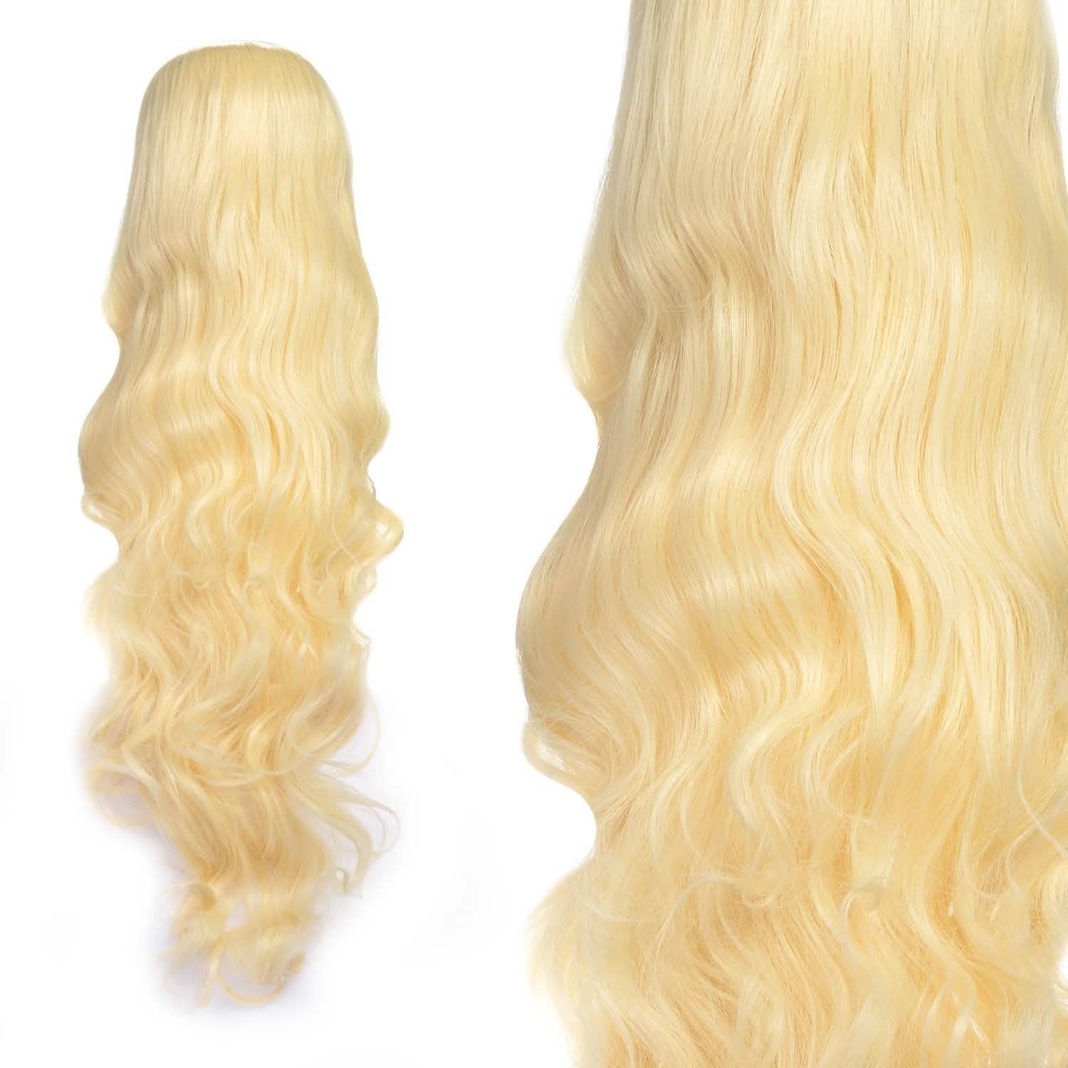AGPTEK 33 Inch Heat Resistant Curly Wavy Long Wigs Blond Hair DailySale