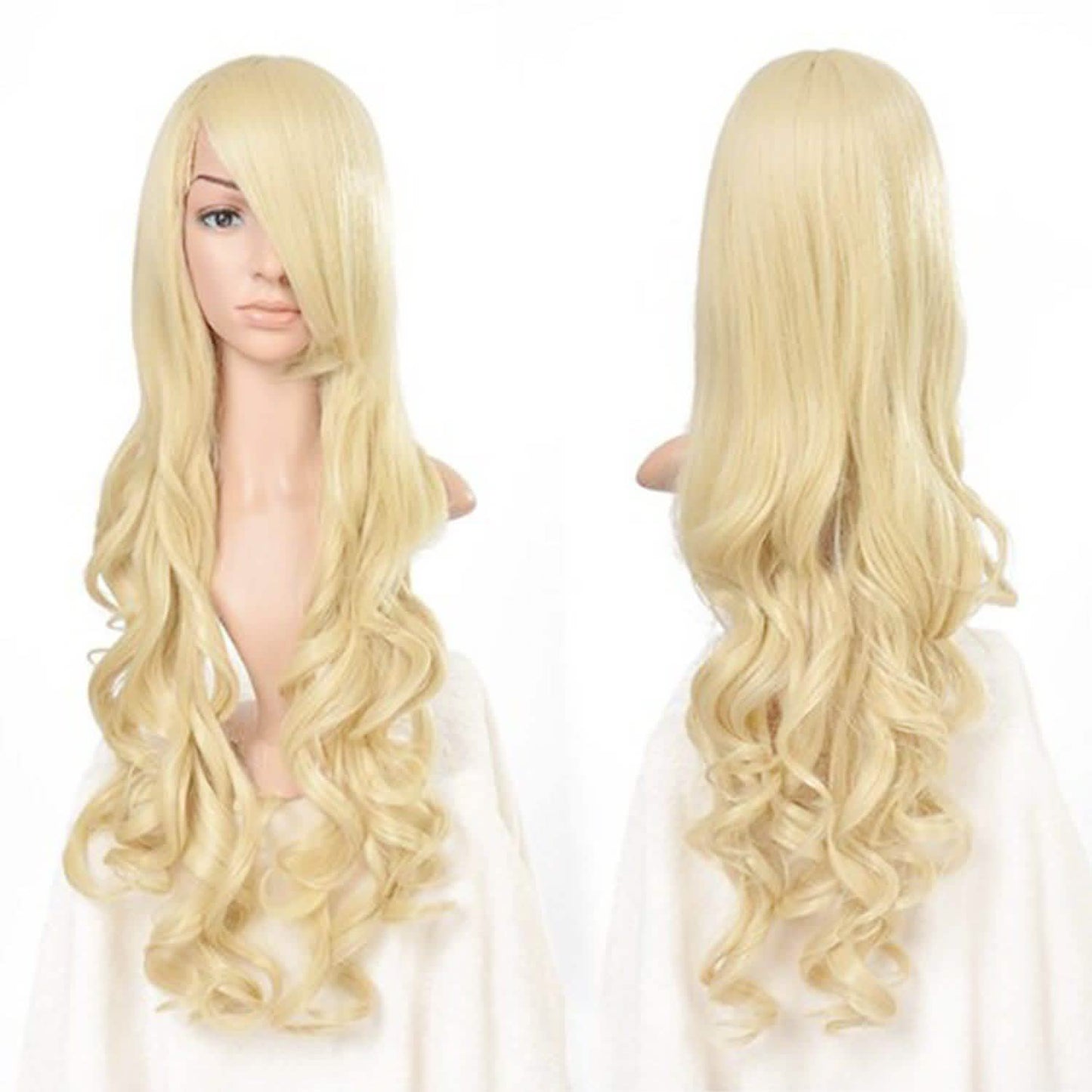 AGPTEK 33 Inch Heat Resistant Curly Wavy Long Wigs Blond Hair DailySale